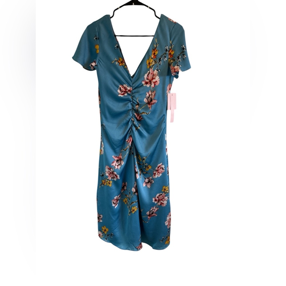 NWT Beautiful Avec Les Filles Ruched Floral Print Dress, size 6 - Picture 2 of 8